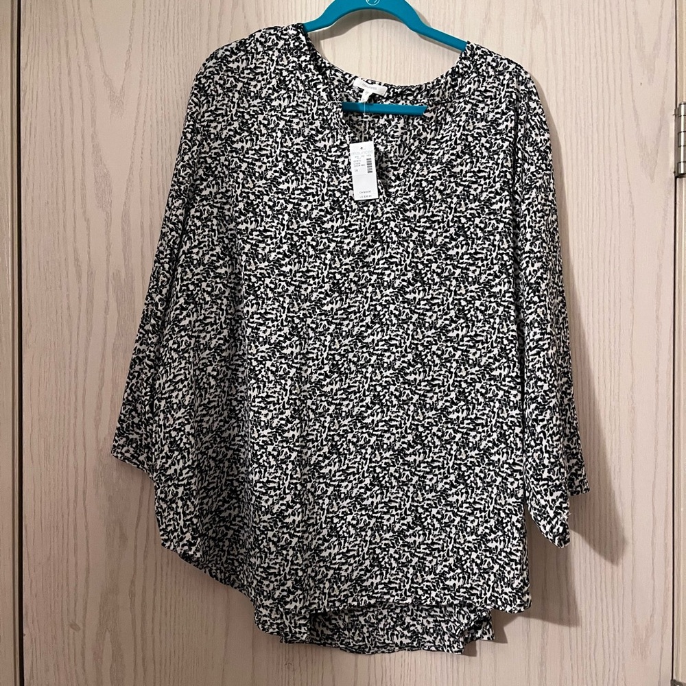 Maurice's Black and cream Patterned Women's Top